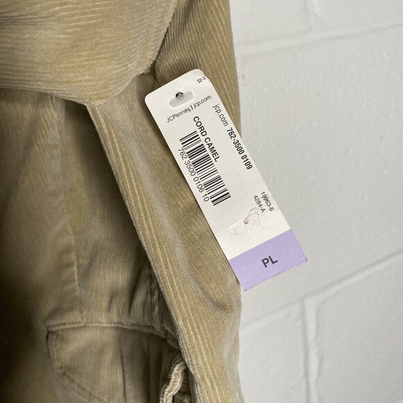 St. Johns Bay Womens Khaki Tan Corduroy Blazer Jacket Pockets Buttons - Picture 7 of 12